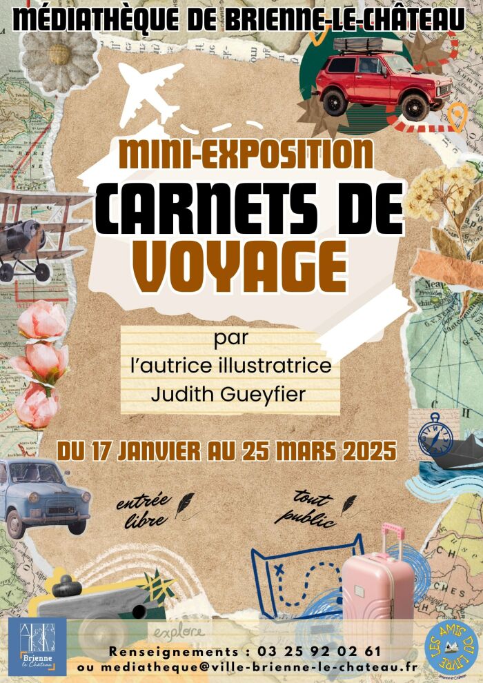 2025 01 17-03 25 - Expo Carnets de voyage - Médiathèque BLC.jpg © Médiathèque de Brienne-le-Château