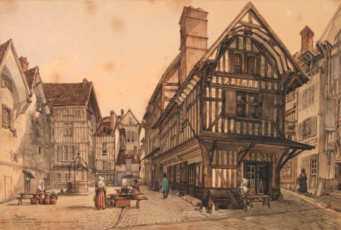 Charles Fichot - Troyes, l'ancien marché aux herbe.jpg ©Musées Ville de Troyes