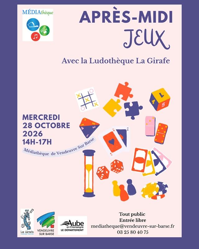 2026 10 28 - Ludothèque - VSB.jpg Médiathèque de Vendeuvre-sur-Barse