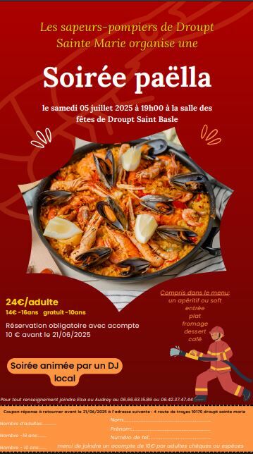 05.07.25 soirée paëlla DROUPT ST BASLE.JPG © Sapeurs Pompiers Droupt Sainte MArie
