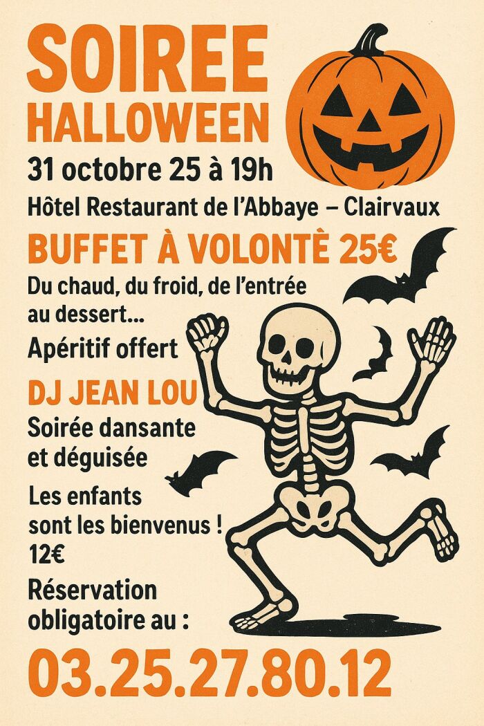 soirée halloween.jpg hotel restaurant de l'abbaye