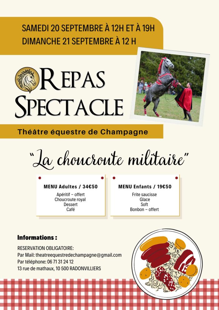 2025 09 21 20 - Repas spectacle Choucroute militaire - Radonvilliers.jpg Théâtre équestre de champagne
