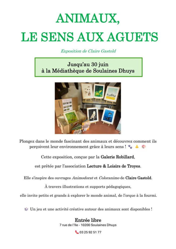 2026 06 - Expo Animaux, les sens aux aguets - SLN (1).jpg Médiathèque de Soulaines-Dhuys