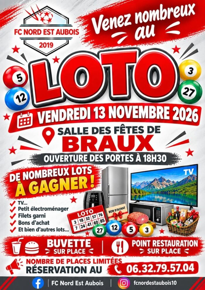 2026 11 13 Loto à Braux.jpg FC Nord Est Aubois