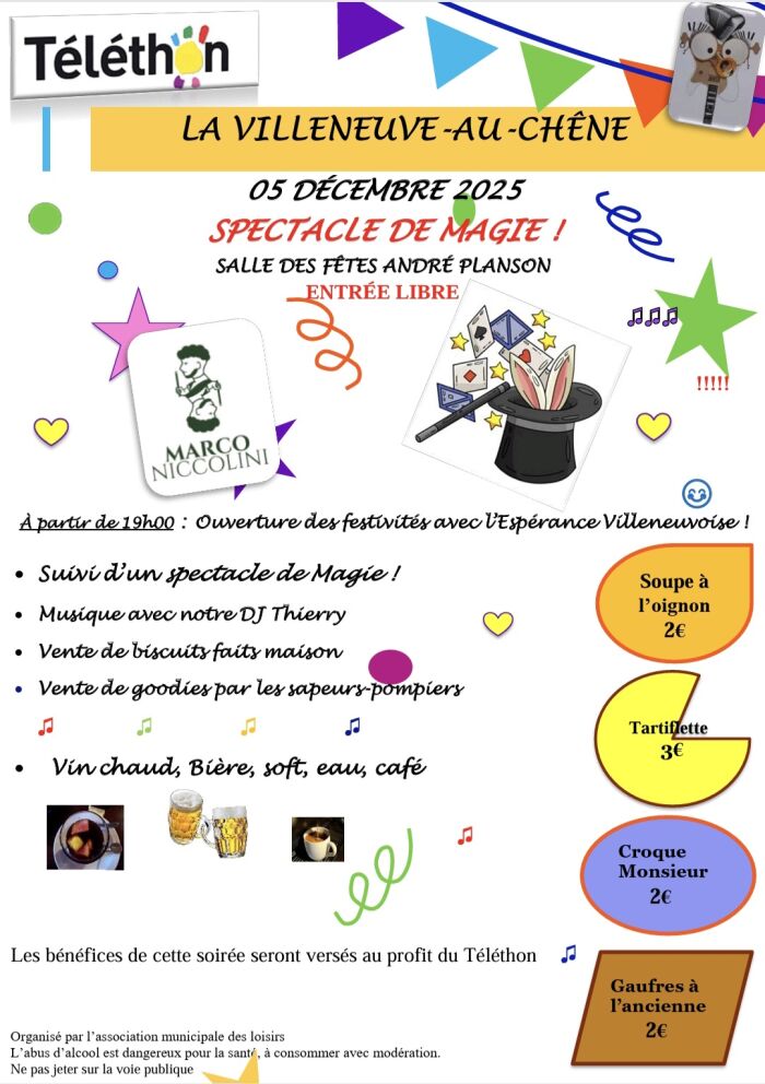 2025 12 05 - spectacle magie - La villeneuve au chene.jpg Association Municipale des Loisirs de La Villeneuve-au-Chêne