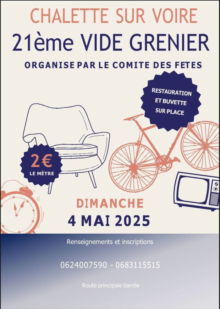 2025 05 04 - Vide-greniers - Chalette sur Voire.jpg © Comité des Fêtes de Chalette-sur-Voire