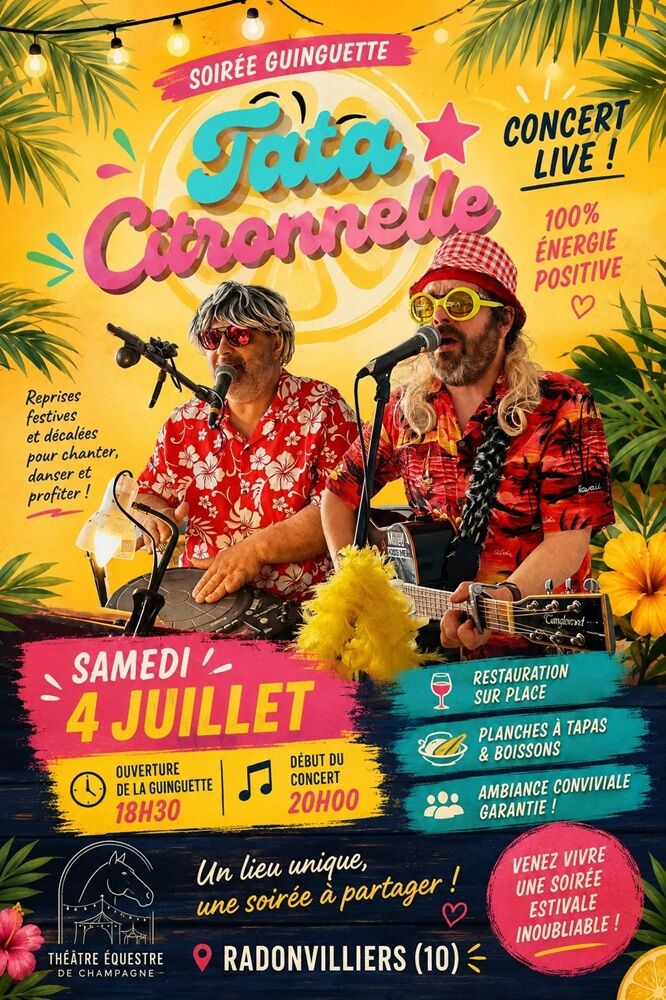 2026 07 04 - Concert Tata citronnelle - RDVL.jpg Théâtre équestre de Champagne