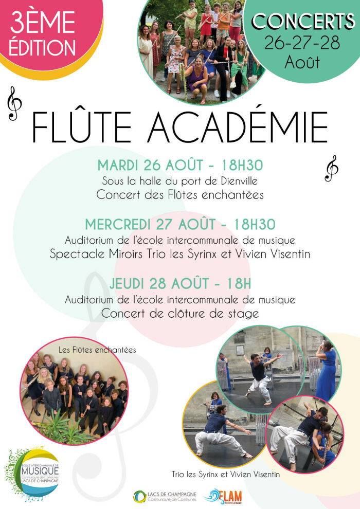 2025 08 26 au 28 concerts flûte académie - DVL et BLC.jpg © Ecole Intercommunale de musique de Brienne-le-Château