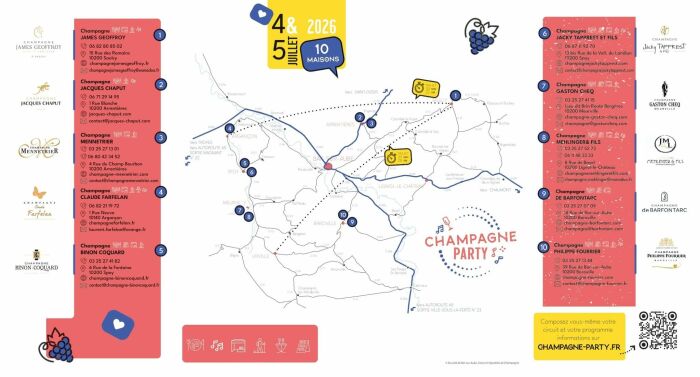 Champagne party 2026 - Carte des participants.jpg Association Du côté de Bar-sur-Aube Caves Vignobles de Champagne