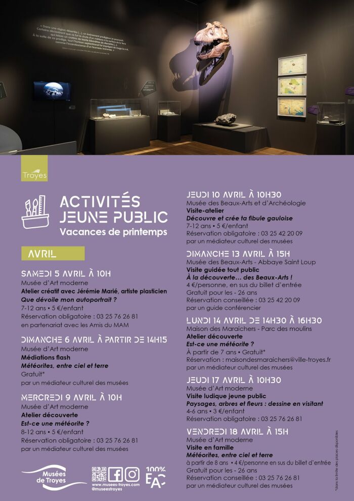Affiche vacances aux musées Ville de Troyes