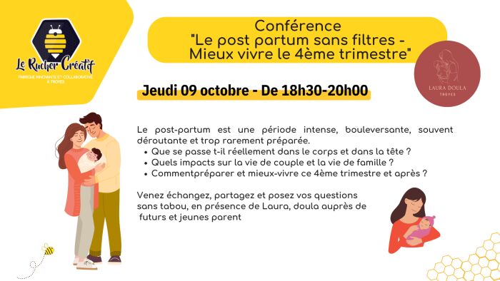 visuel conférence post partum Le Rucher Créatif