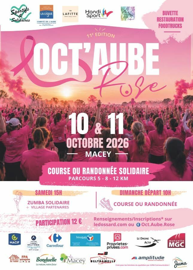 Affiche Oct'Aube Rose Sportifs et Solidaires - © Juma Communication