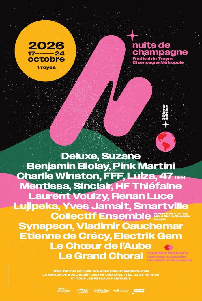 Nuits de Champagne - Festival de Troyes Champagne Métropole_Troyes Design graphique : ©lorènebruant / slumberlanddesign