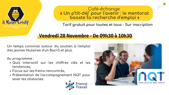 visuel échanges autour d'un pdj Le Rucher Créatif