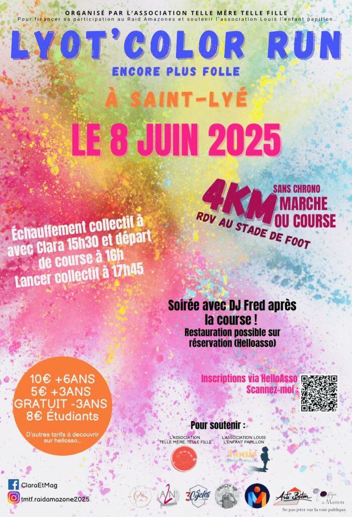 Affiche Lyot' Color Run_Saint-Lyé telle mère telle fille