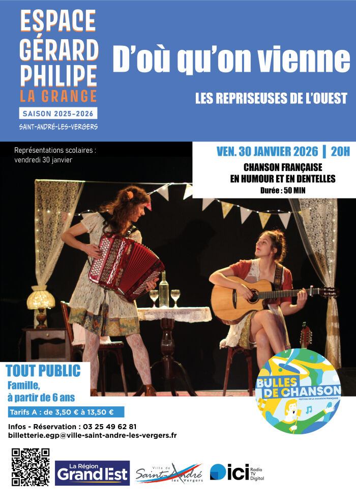 Affiche spectacle musical Service communication Ville de St André les Vergers - ©Les Repriseuses de l’Ouest