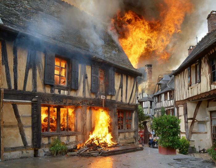 Photo incendie 1524 Photo générée par l'IA / Troyes La Champagne Tourisme