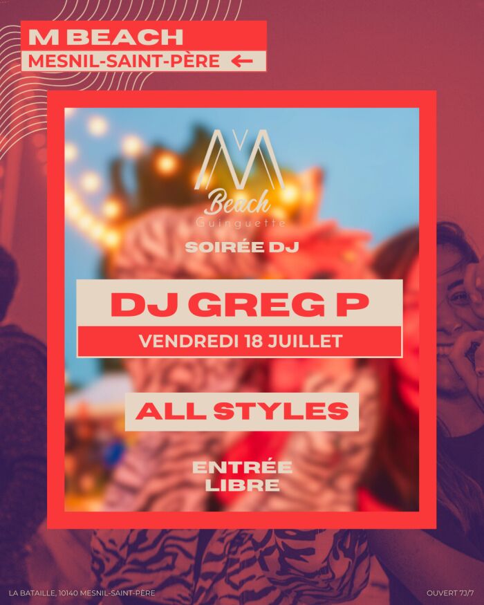 affiche DJ Greg P M Beach
