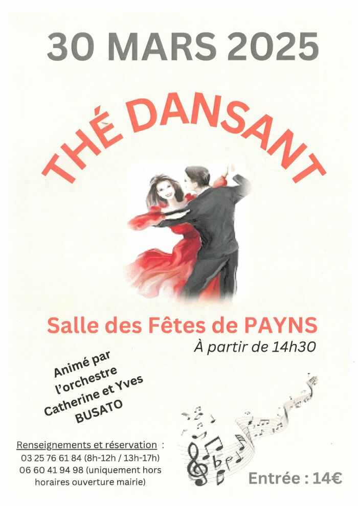 Affiche Thé dansant Mairie de Payns