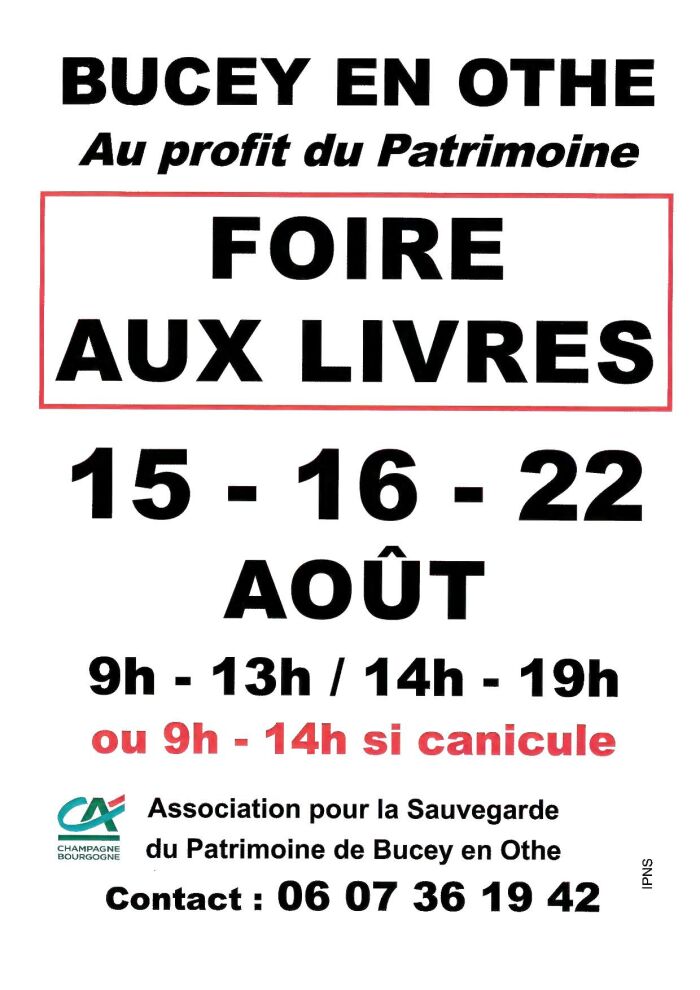 Affiche foire aux livres ASPBO