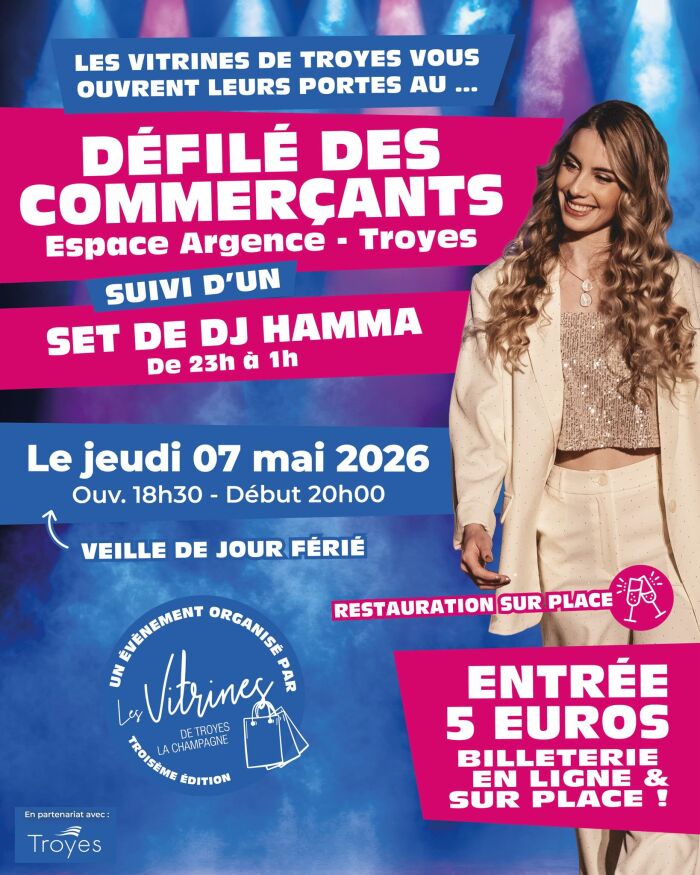Affiche défilé des commerçants Les Vitrines de Troyes La Champagne