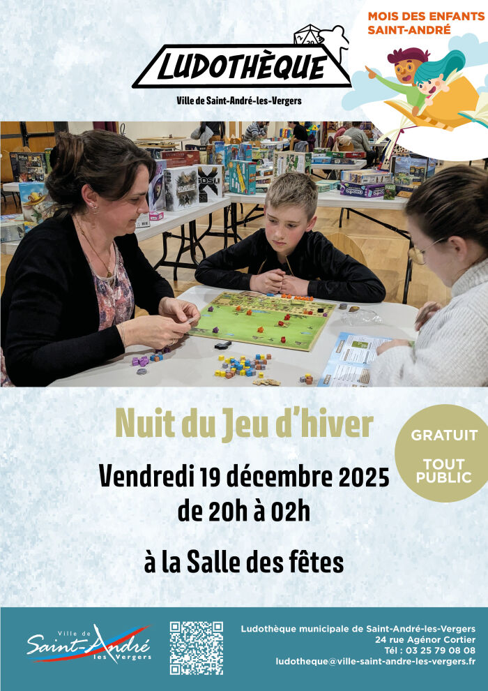 affiche nuit du jeu d'hiver Service Communication de Saint-André-les-Vergers
