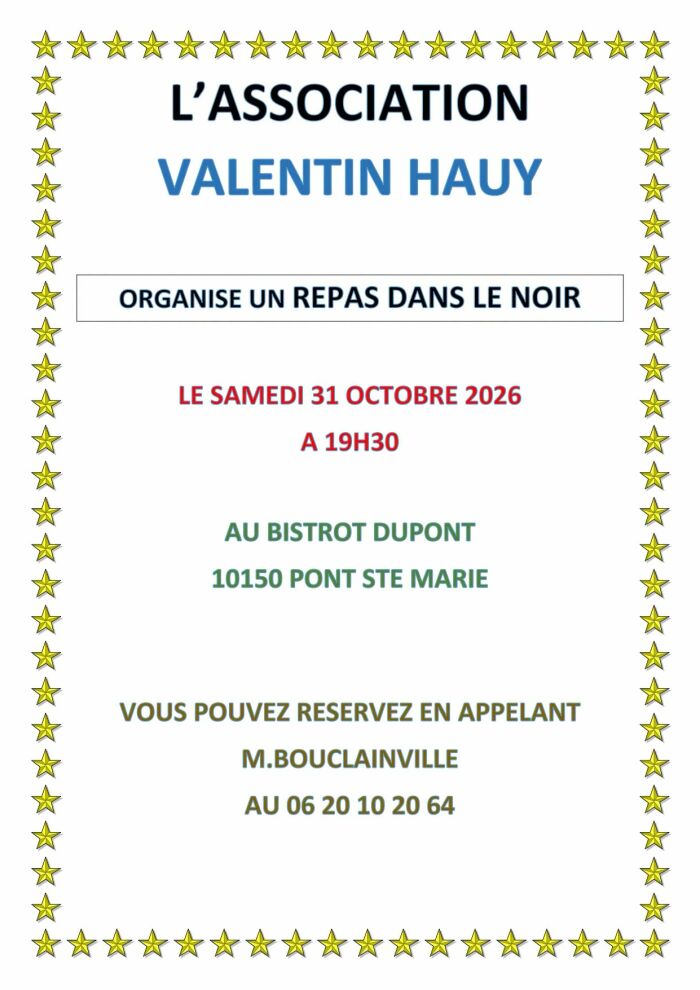 Journée mondiale de la vue - Repas dans le noir_Pont-Sainte-Marie Comité Valentin Haüy de l'Aube