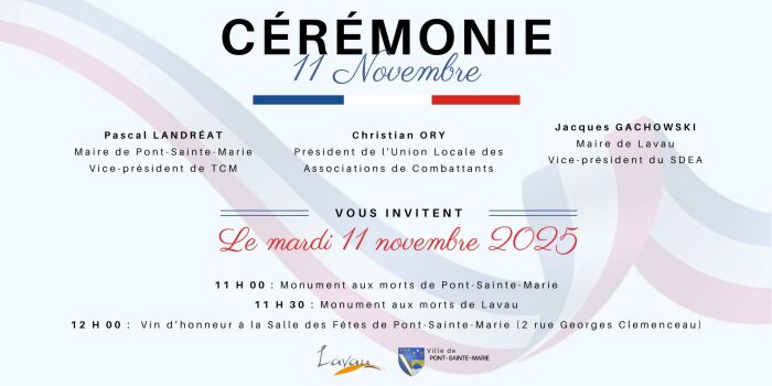 Cérémonie 11 novembre_Pont-Sainte-Marie Ville de Pont Sainte-Marie