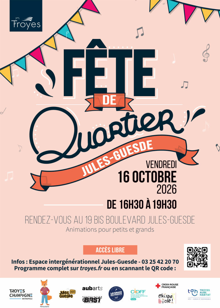 Affiche fête jules guesde Ville de Troyes