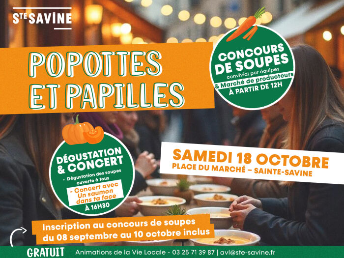affiche popottes et papilles Ville de Sainte-Savine