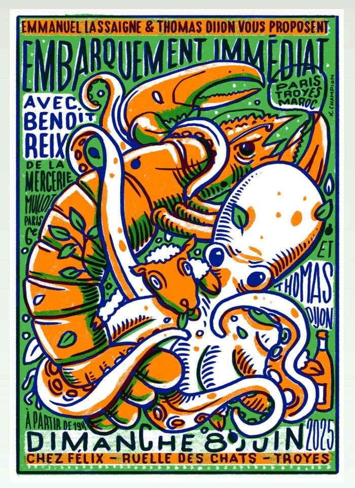 affiche embarquement immédiat chez Félix © Xavier Champion