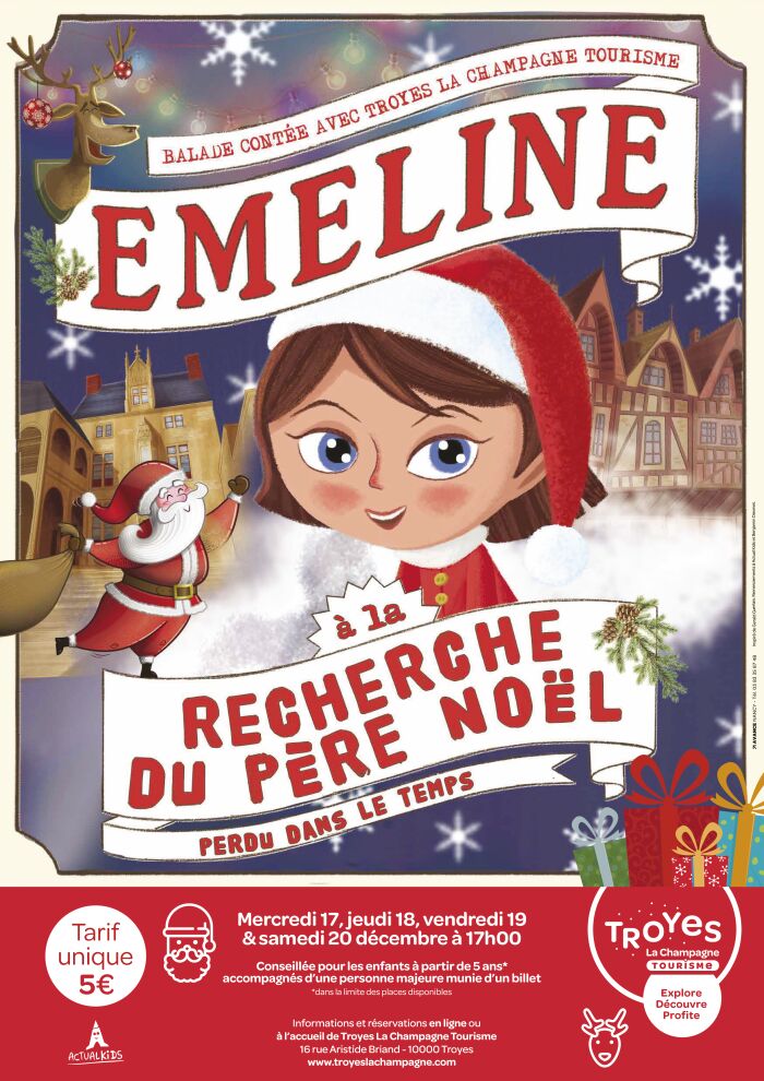 Balade contée « Emeline à la recherche du Père Noël perdu dans le temps »_Troyes © Avance - inspiré de Gerald Guerlais pour Actual kids-Benjamin Desmet