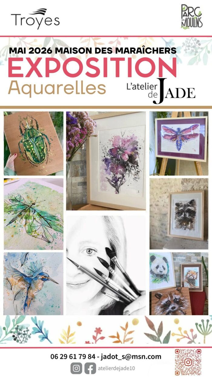 Exposition aquarelles © SJ - l'Atelier de Jade