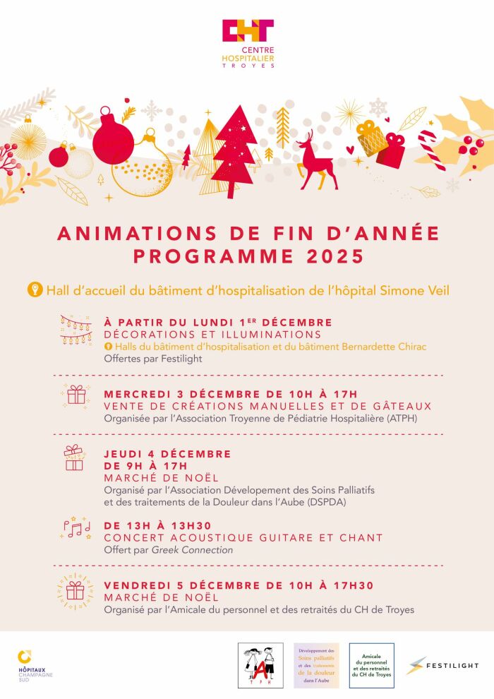Animations de fin d’année à l’Hôpital Simone Veil_Troyes Centre Hospitalier de Troyes