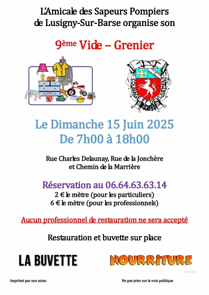 Vide-greniers_Lusigny-sur-Barse Amicale des Sapeurs Pompiers de Lusigny