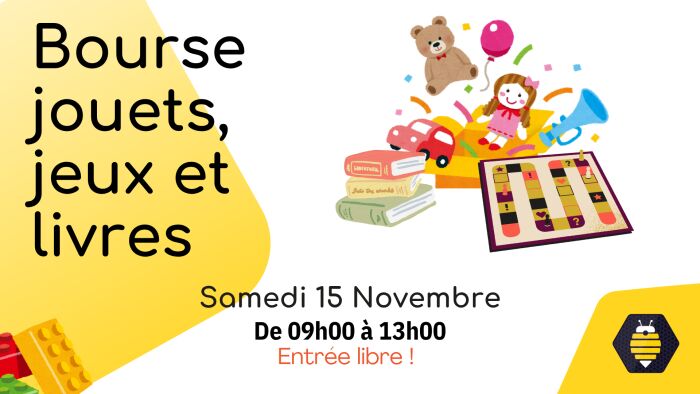 visuel bourse aux jouets Le Rucher Créatif visuel bourse aux jouets Le Rucher Créatif