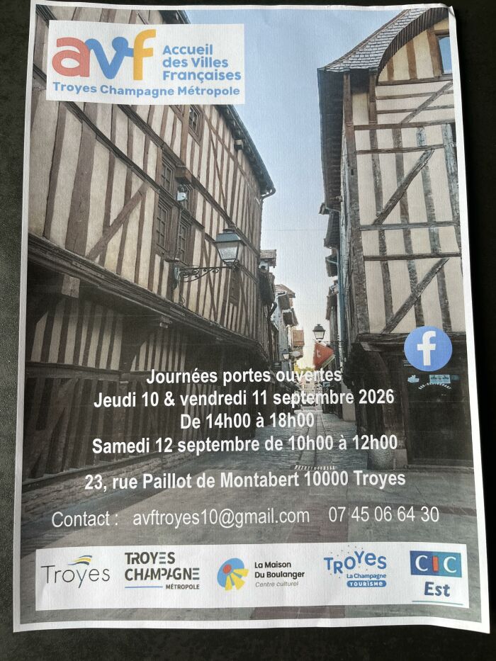 Affiche Portes ouvertes AVF TCM Accueil des Villes Françaises