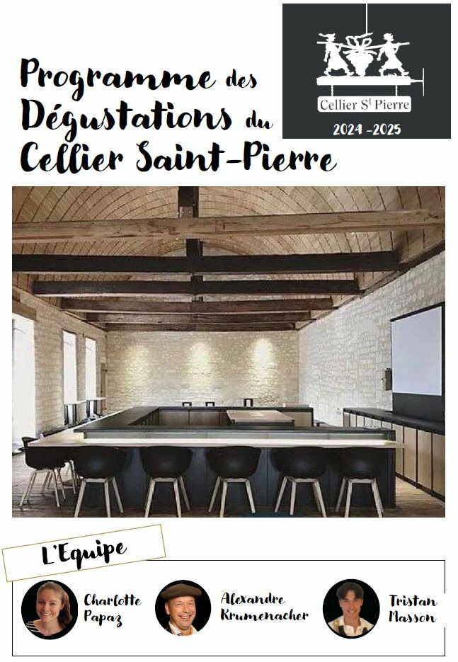 Affiche programme dégustations Le Cellier Saint-Pierre