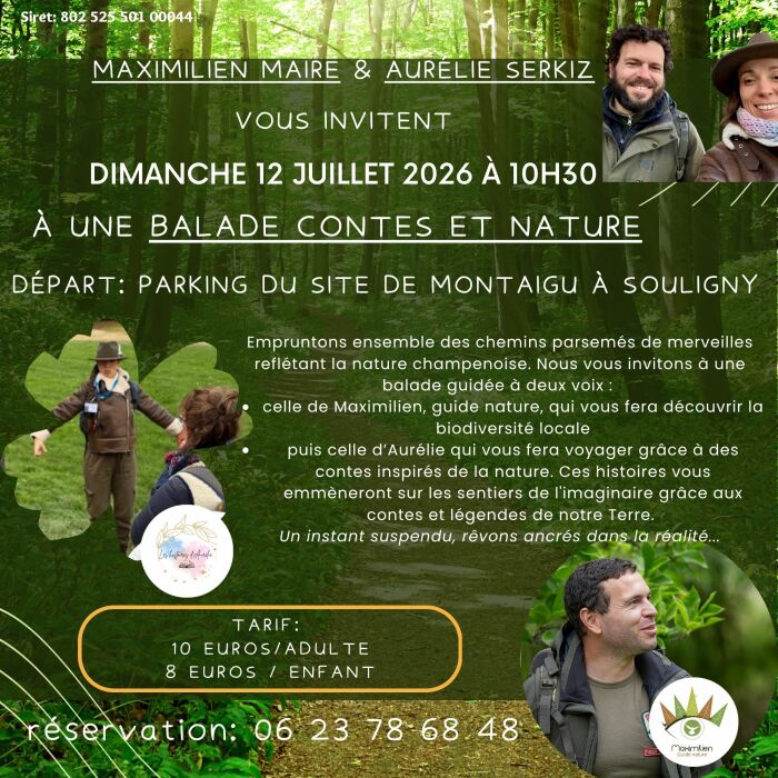 affiche balade contes et nature Aurélie Serkiz et Maximilien Maire