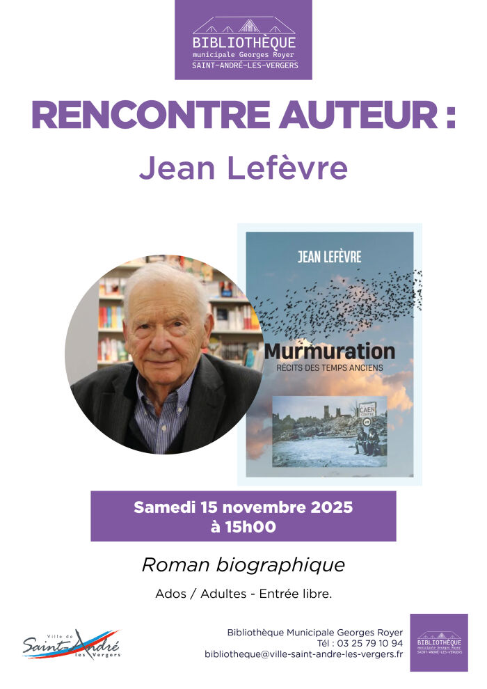 affiche rencontre auteur Service Communication - Ville de Saint-André-les-Vergers