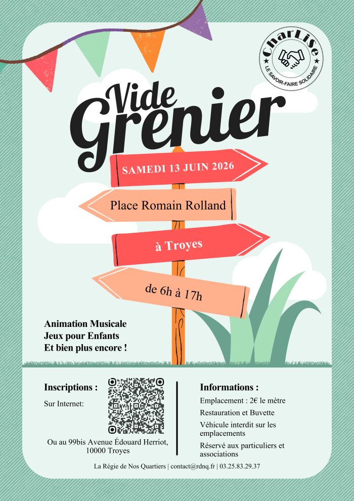 Affiche Vide-Grenier Canva/La Régie de Nos Quartiers