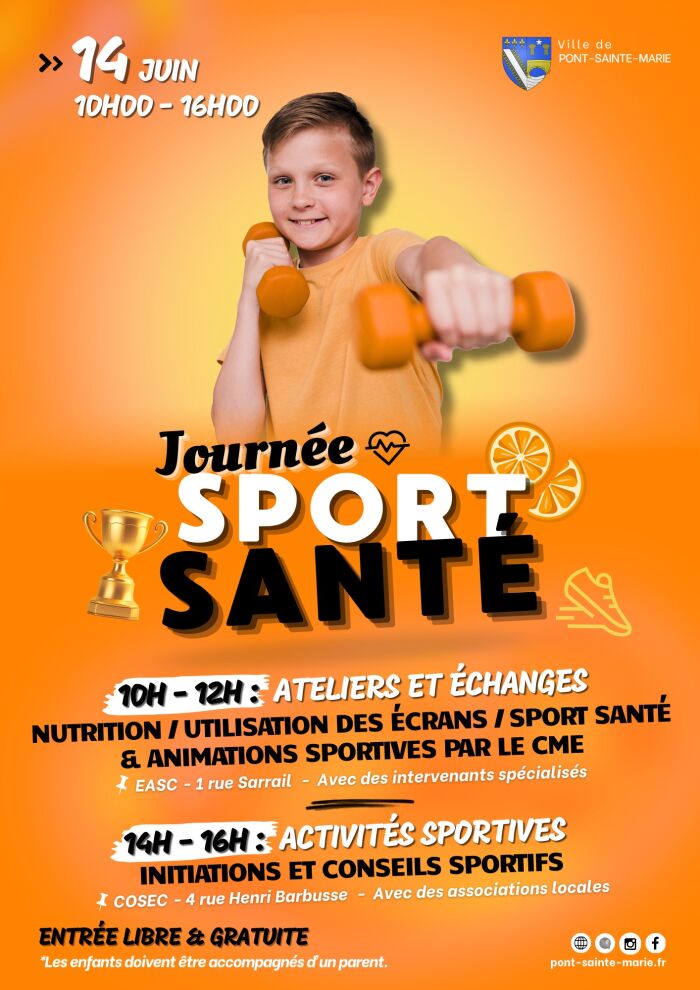 Affiche journée sport-santé Ville de Pont Sainte-Marie