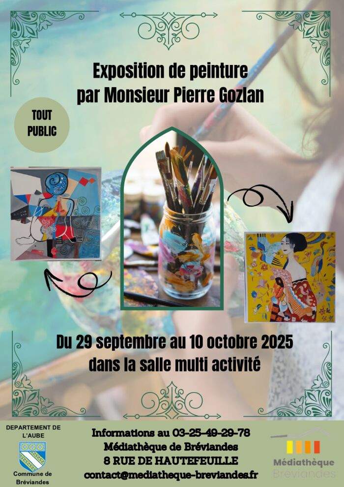 Exposition peinture de Pierre GOZLAN Médiathèque de Bréviandes