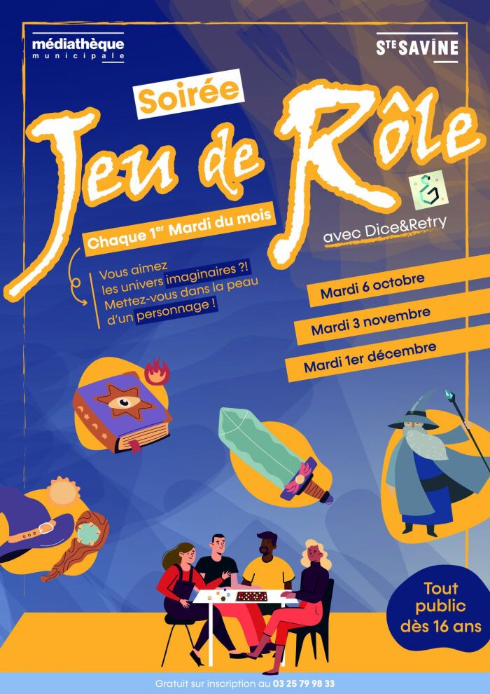affiche soirée jeu de rôle Ville de Sainte-Savine