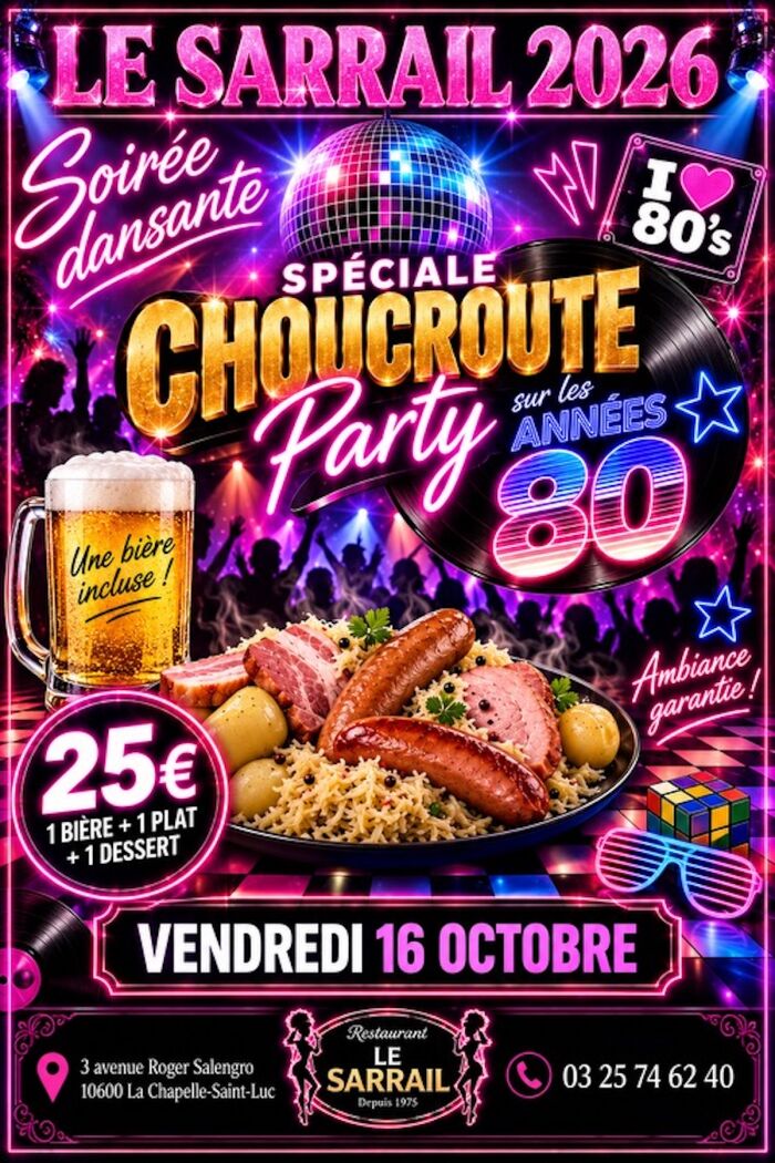affiche soirée spéciale choucroute party Le Sarrail