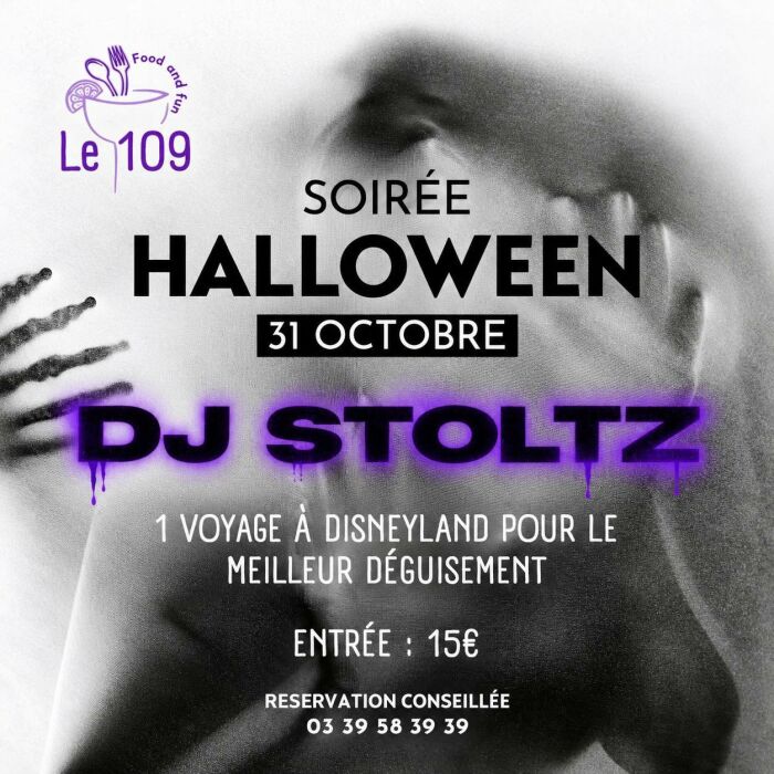 affiche soirée dj halloween Le 109