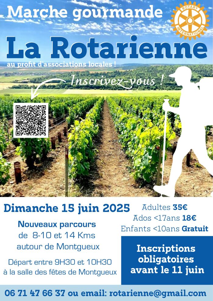 Affiche marche gourmande © Rotary Comtes de Champagne