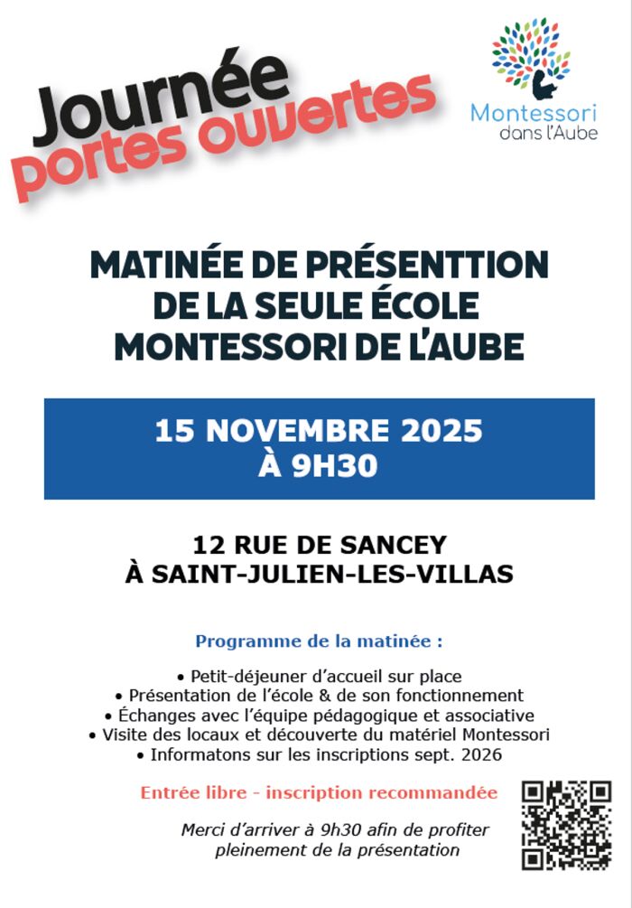 Portes ouvertes Montessori dans l'Aube