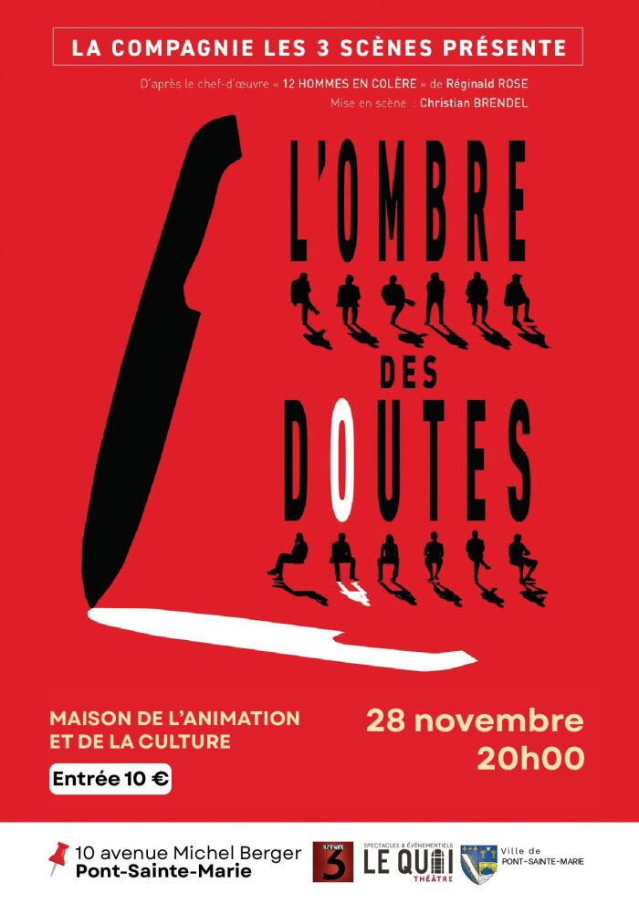 Affiche L'ombre des doutes Cie Les 3 Scènes