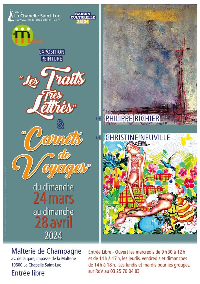 Exposition « Les traits très lettrés » Philippe Richier et « Carnet de voyages » Christine Neuville